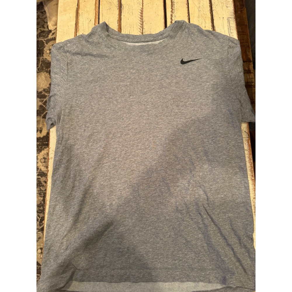 Nike Mens Dri-FIT Training T-Shirt Heathered Grey Short Sleeve Swoosh Logo S